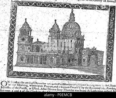 . Anglais : fleuron de livre : un vrai et fidèle rapport des dommages causés par le tonnerre et les éclairs à l'église paroissiale et clocher de Crocomb Stogomer, près de dans le comté de Somerset. 240 un vrai et fidèle rapport des dommages causés par le tonnerre et les éclairs à l'église paroissiale et clocher de Crocomb Fleuron T226537-1 Banque D'Images