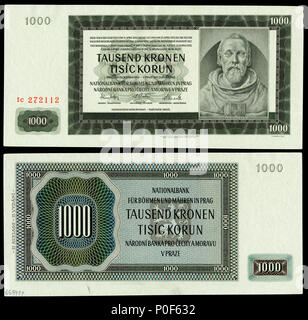 . Anglais : Protectorat de Bohême et Moravie 1 000 korun (1942), les billets ont été émis pendant l'occupation allemande de la Tchécoslovaquie. Émis par la Banque nationale de Bohême et Moravie. . 27 janvier 2015, 14:22:15. Banque nationale de Bohême et Moravie National Museum of American History nom autochtone National Museum of American History de la Smithsonian Institution Mère Emplacement Affiliations Washington, D.C., United States of America 38° 53' 28,68" N, 77° 01' 48" W établi 1964 americanhistory.si.edu page Web contrôle d'autorité : Q148584 : VIAF ISNI : 0000 127977835 Banque D'Images