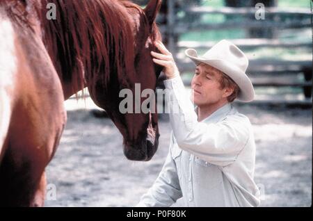 Titre original : LE CHEVAL WHISPERER. Titre en anglais : THE HORSE WHISPERER. Film Réalisateur : Robert Redford. Année : 1998. Stars : Robert Redford. Credit : Touchstone Pictures / Album Banque D'Images