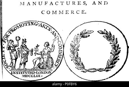 . Anglais : Fleuron du livre : Résumé des primes offertes par la Société, mis en place à Londres pour l'encouragement des arts, des manufactures et du commerce. 257 Résumé des primes offertes par la société, institué à la London for the encouragement of Arts, Manufactures et commerce Fleuron T062356-1 Banque D'Images