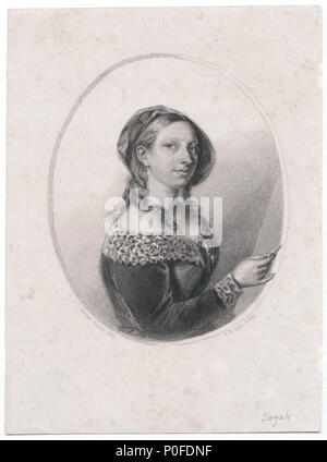 . Anglais : Elizabeth Emma Soyer par Henry Bryan Hall. Ligne et crépi la gravure. . 1830. Bryan Henry Hall 29 Elizabeth Emma Soyer Banque D'Images