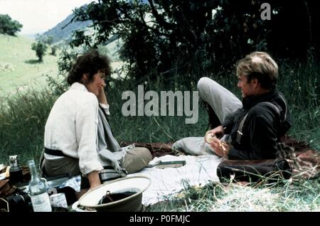 Titre original : hors de l'Afrique. Titre en anglais : hors de l'Afrique. Film Réalisateur : Sydney Pollack. Année : 1985. Stars : Robert Redford, Meryl Streep. Credit : UNIVERSAL PICTURES / Album Banque D'Images