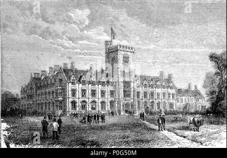 La Royal Agricultural College Cirencester, la Royal Agricultural University ou RAU, précédemment connu sous le nom de Royal Agricultural College, une université située à Cirencester, Gloucestershire, Royaume-Uni, l'amélioration numérique reproduction d'une estampe originale de l'année 1881 Banque D'Images