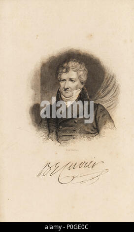 Georges Cuvier, zoologiste et naturaliste français, 1769-1832. Gravure sur acier par Lizars de Sir William Jardine's La Bibliothèque du naturaliste, W.H. Lizars, Édimbourg, 1843. Banque D'Images