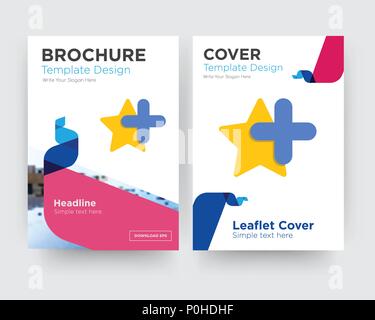 Étoiles plus brochure flyer avec modèle de conception de l'arrière-plan photo abstraite, tendance minimaliste business entreprise rouler ou le rapport annuel Illustration de Vecteur