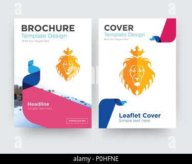 Juda et le lion brochure flyer avec modèle de conception de l'arrière-plan photo abstraite, tendance minimaliste business entreprise rouler ou le rapport annuel Illustration de Vecteur