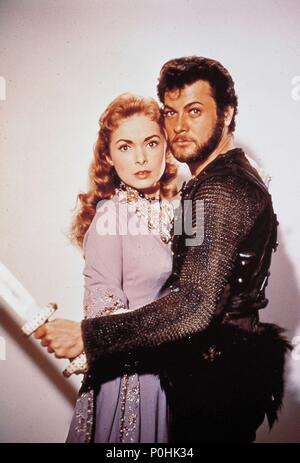 Titre original : LES VIKINGS. Titre en anglais : LES VIKINGS. Film Directeur : RICHARD FLEISCHER. Année : 1958. Stars : Tony Curtis, JANET LEIGH. Credit : BRYNA PRODUCTION/United Artists / Album Banque D'Images