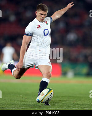 La compagnie aérienne Emirates Park, Johannesburg, Afrique du Sud, 9 juin 2018, Owen Farrell (capitaine) de l'Angleterre au cours de la série 2018 Château Lager Les 1er test match entre l'Angleterre et l'Afrique du Sud : l'action de Crédit Plus Sport Images/Alamy Live News Banque D'Images