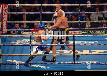 Arena de Manchester, Manchester, Royaume-Uni. 9 juin, 2018. Frank Warren Boxing Promotions, Tyson Fury contre Sefer Seferi ; Tyson Fury dans un concours international Heavyweight lutte contre Sefer Seferi : Action Crédit Plus Sport/Alamy Live News Banque D'Images