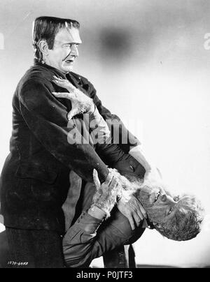 Titre original : FRANKENSTEIN RENCONTRE LE LOUP L'HOMME. Titre en anglais : FRANKENSTEIN RENCONTRE LE LOUP L'HOMME. Directeur : Film de Roy William Neill. Année : 1943. Stars : Lon Chaney Jr., Bela Lugosi. Credit : UNIVERSAL PICTURES / Album Banque D'Images