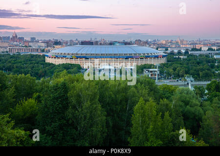 Moscou, Russie - 06 juin 2018 : l'avis de stade Luzhniki de moineaux observation deck, le stade principal de la Coupe du Monde FIFA 2018, le 06 juin 201 Banque D'Images