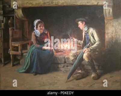 'Chimney Corner' par Henry Mosler, Cincinnati Art Museum Banque D'Images