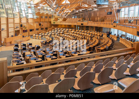 Le parlement écossais de l'intérieur, l'hémicycle Banque D'Images