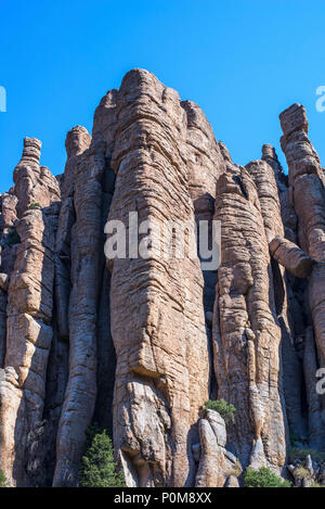 Tuyau d'orgue de la formation. Monument National Chiricahua, Willcox, Arizona. Banque D'Images