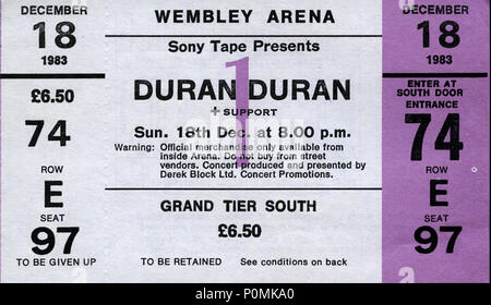 Duran Duran à Wembley Arena 1983 Banque D'Images