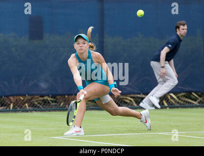 Katie Swan en action pendant le tennis Open Nature Valley 2018 - Katie Swan Tennis Player Banque D'Images