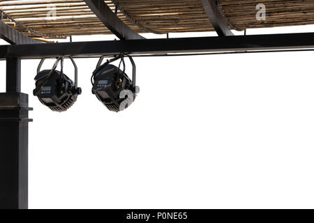 Arrière-plan de Spotlight pour l'espace sur fond blanc. Banque D'Images