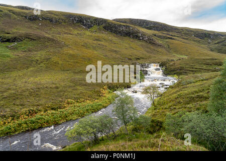 Ardessie Cascades Cascade, Dundonnell river, les highlands écossais Banque D'Images