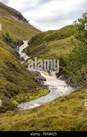 Ardessie Cascades Cascade, Dundonnell river, les highlands écossais Banque D'Images