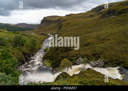Ardessie Cascades Cascade, Dundonnell river, les highlands écossais Banque D'Images