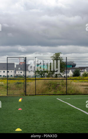 GLASGOW, ÉCOSSE - 30 août 2015 : Formation sur l'équipement pour être utilisé lors d'un match de jeunes. Banque D'Images