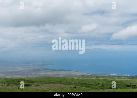 Vue panoramique sur la côte Kohala sur la grande île d'Hawaii prises à partir de la plus haute altitude Banque D'Images