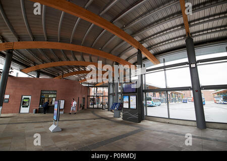 À l'intérieur de Chester bus gare routière Cheshire England UK Banque D'Images