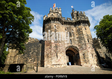 Châtelet d'entrée du château de Lancaster Lancaster Lancashire England HMP anciennement UK Banque D'Images