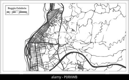 Reggio Calabria Italie Plan de ville en style rétro. Une carte de Noël. Vector Illustration. Illustration de Vecteur