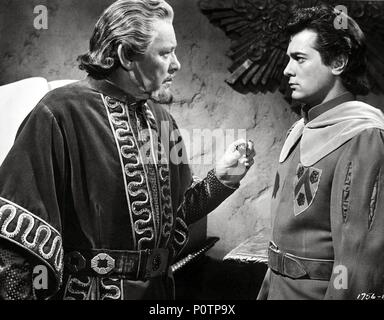 Titre du film original : THE BLACK SHIELD OF FALWORTH. Titre en anglais : THE BLACK SHIELD OF FALWORTH. Directeur de film : RUDOLPH MATE. Année : 1954. Stars : Herbert Marshall ; TONY CURTIS. Credit : UNIVERSAL PICTURES / Album Banque D'Images