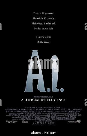 Titre original : A. I. L'INTELLIGENCE ARTIFICIELLE. Titre en anglais : A. I. L'INTELLIGENCE ARTIFICIELLE. Film Réalisateur : Steven Spielberg. Année : 2001. Credit : WARNER BROS. Album de photos / Banque D'Images