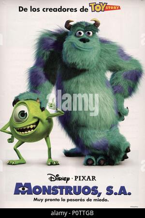 Titre original : Monsters, Inc.. Titre en anglais : Monsters, Inc.. Directeur de film : PETE DOCTER, David Silverman, Lee Unkrich. Année : 2001. Credit : WALT DISNEY PICTURES / Album Banque D'Images