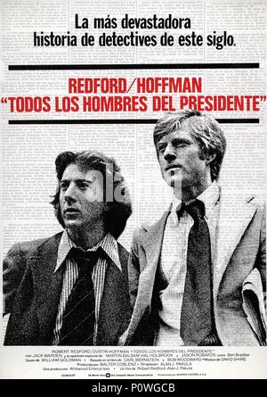 Titre original : les hommes du Président. Titre en anglais : les hommes du Président. Film Réalisateur : ALAN J. PAKULA. Année : 1976. Credit : Warner Brothers / Album Banque D'Images