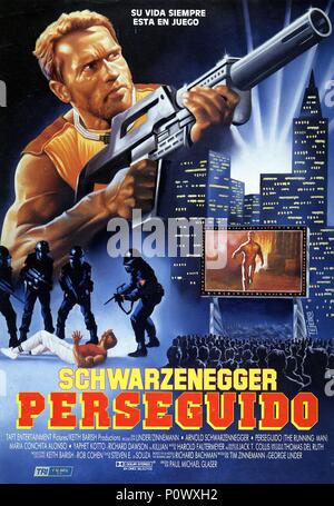 Titre original : THE RUNNING MAN. Titre en anglais : L'HOMME QUI COURT. Directeur du film : Paul Michael Glaser. Année : 1987. Credit : TRI STAR PHOTOS / Album Banque D'Images