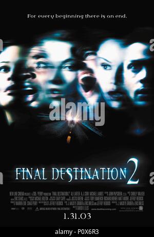 Film Original Titre : DESTINATION FINALE 2. Titre en anglais : DESTINATION FINALE 2. Directeur du film : DAVID RICHARD ELLIS. Année : 2003. Credit : New Line Cinema / Album Banque D'Images