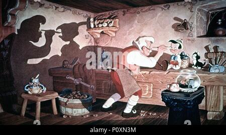 Titre original : Pinocchio. Titre en anglais : Pinocchio. Directeur : HAMILTON LUSKE Film ; BEN SHARPSTEEN. Année : 1940. Credit : WALT DISNEY PRODUCTIONS / Album Banque D'Images