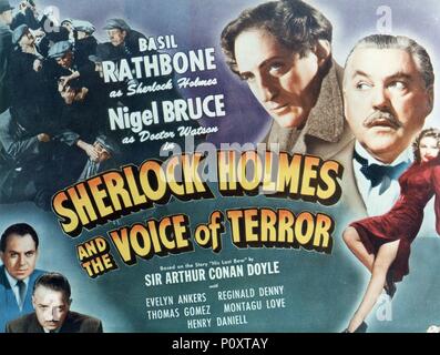 Titre original : SHERLOCK HOLMES ET LA VOIX DE LA TERREUR. Titre en anglais : SHERLOCK HOLMES ET LA VOIX DE LA TERREUR. Directeur de film : JACK RAWLINS. Année : 1942. Credit : UNIVERSAL PICTURES / Album Banque D'Images