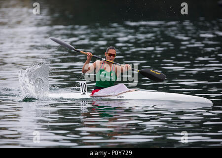 Belgrade, Serbie. 10 Jun, 2018. Tamara de Takacs HUN participe à Women's Kayak monoplace (K1), 5000 m Crédit : Nikola Krstic/Alamy Live News Banque D'Images