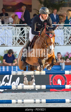 Cannes, France. 09Th Juin, 2018. La Grande-Bretagne Scott Brash Team New York Empire sur Bonjour monsieur le président fait concurrence au cours de la Ligue des Champions Mondial 2018 Longines à Cannes le 09 juin 2018 Crédit : BTWImages Sport/Alamy Live News Banque D'Images