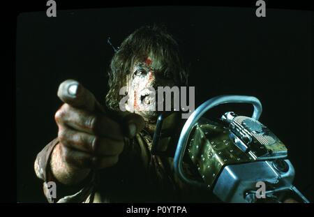 Titre original : LEATHERFACE : THE Texas Chainsaw Massacre III. Titre en anglais : LEATHERFACE : THE Texas Chainsaw Massacre III. Année : 1990. Banque D'Images