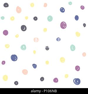 Les cercles dessinés à la main, motif transparent Illustration de Vecteur