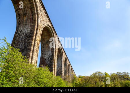 Sous les arches de la Cefn Mawr viaduc de chemin de fer qui traverse la vallée de la Dee près de Wrexham Banque D'Images