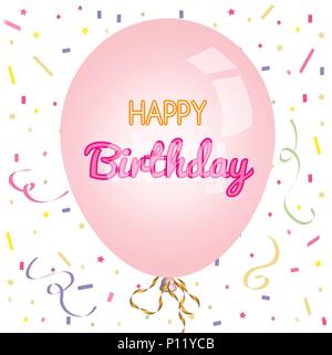 Joyeux anniversaire carte de souhaits et partie modèle d'invitation Illustration de Vecteur
