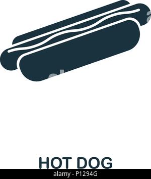 L'icône de hot-dog. Mobile apps, d'impression et plus d'utilisation. L'élément simple à chanter. Hot Dog illustration icône monochrome. Illustration de Vecteur