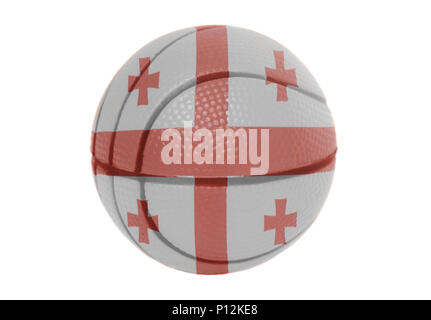 Drapeau de la Géorgie le volley ball isolé sur fond blanc Banque D'Images