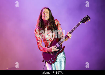 Barcelone - 1 juin : Haim (band) effectuer dans un concert au Primavera Sound Festival le 1 juin 2018 à Barcelone, Espagne. Banque D'Images