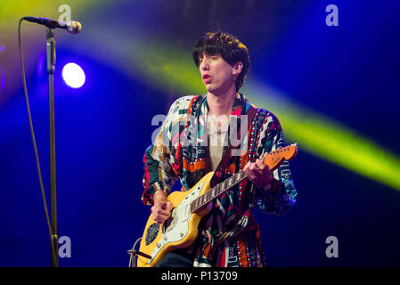 Barcelone - 2 juin : Deerhunter (rock band) produisent en concert au Primavera Sound Festival le 2 juin 2018 à Barcelone, Espagne. Banque D'Images