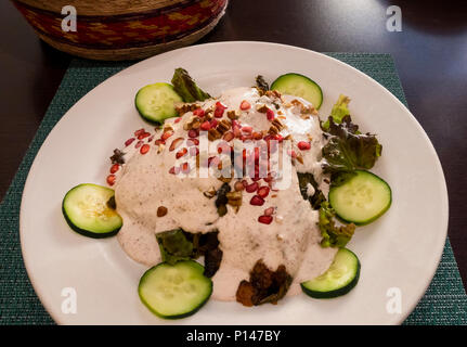 Poblano Chili relleno, le plat au restaurant El Pagaso à San Miguel de Allende Banque D'Images