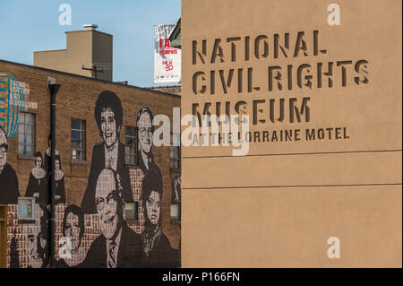 Musée national des droits civils au Lorraine Motel, site de l'assassinat de Martin Luther King en 1968, à Memphis, TN. Banque D'Images