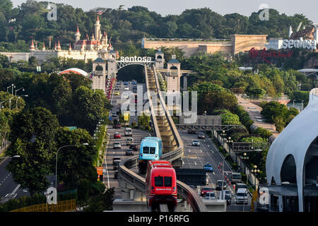 Singapour. 11 juin 2018. Une vue générale de l'île de Sentosa à Singapour le 11 juin 2018 devant le sommet de Corée et les États-Unis. Kim Jong Un et Donald Trump se réunira le 12 juin pour un sommet sans précédent à Singapour. Crédit : Chris JUNG/Alamy Live News Banque D'Images